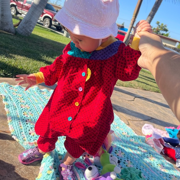 mousefeathers Other - Vintage Todder 2 Colorblock Clowncore Romper 100% cotton Mousefeathers Jumpsuit